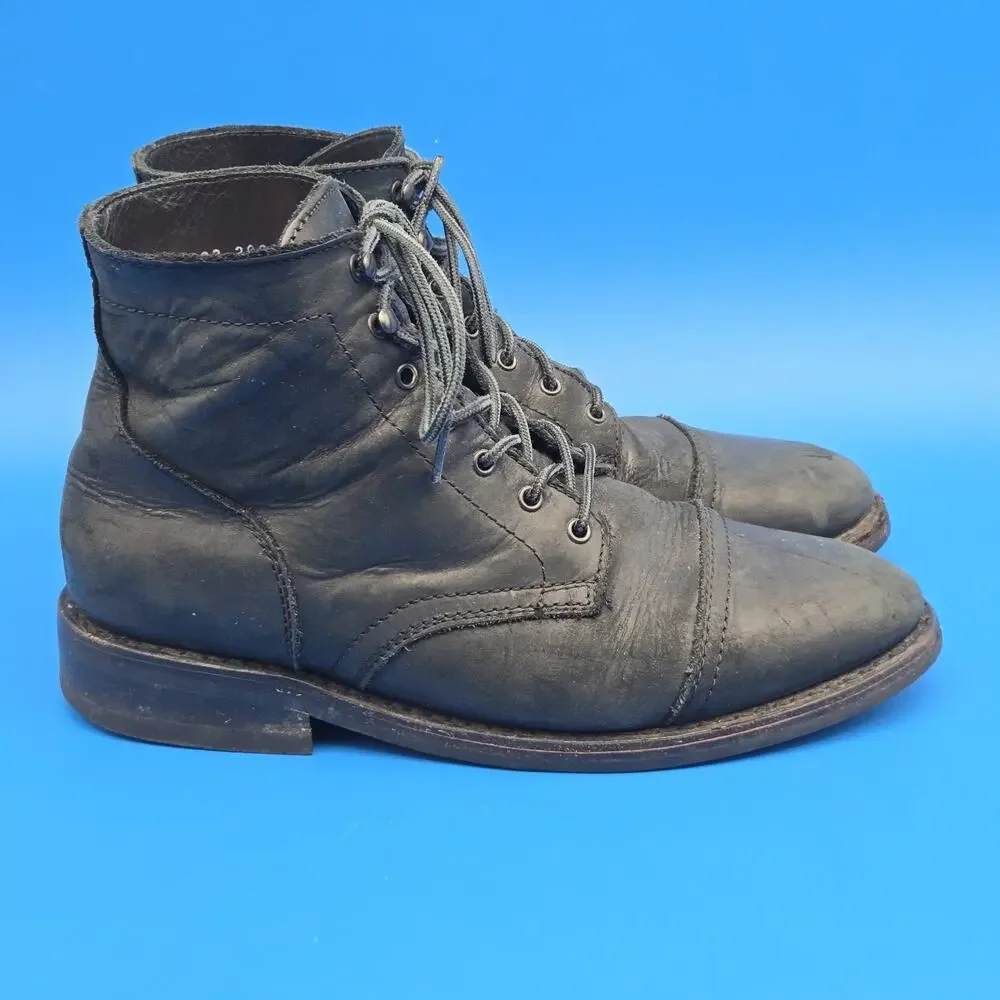 Thursday Captain Men’s Size 10 Black Leather Cap Toe Lace Up Ankle Boots